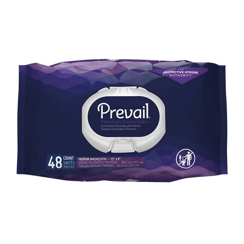 Prevail Quilted Adult Washcloths, Softpak, 48 Ea
